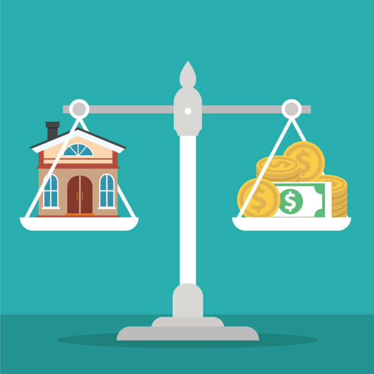 A split image showing modest living on one side and extravagant spending on the other, emphasizing the importance of balanced spending.