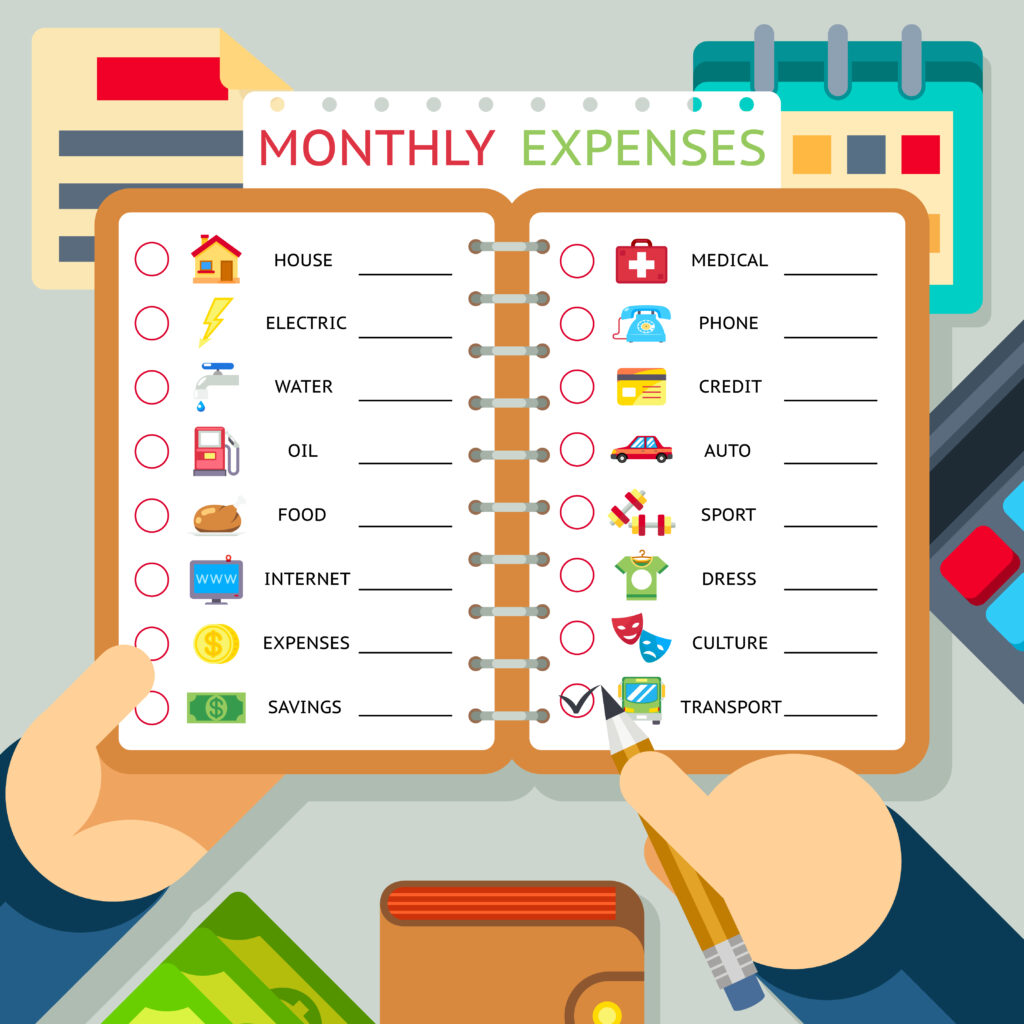 Writing monthly money goals